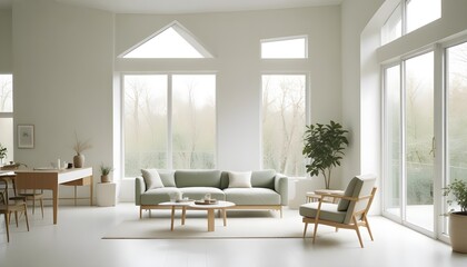 Fototapeta premium white and gold theme modern interior