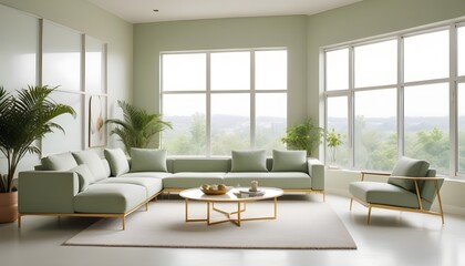 Fototapeta premium white and gold theme modern interior