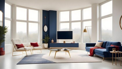 white and gold theme modern interior