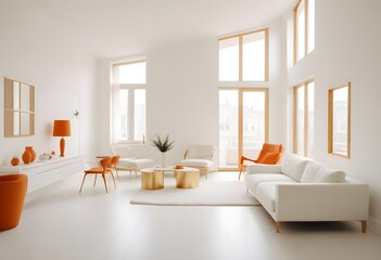 Fototapeta premium white and gold theme modern interior