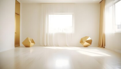 white and gold theme modern interior