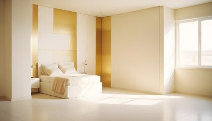 white and gold theme modern interior