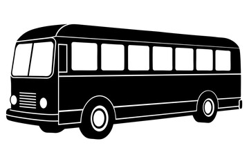 bus transport silhouette vector illustration