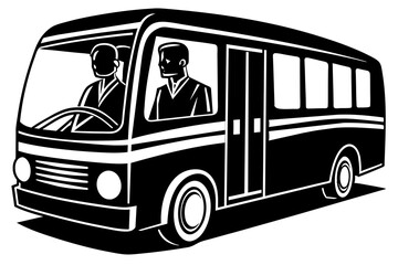 bus transport silhouette vector illustration