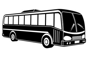 bus transport silhouette vector illustration