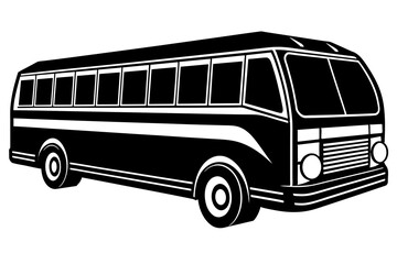 bus transport silhouette vector illustration