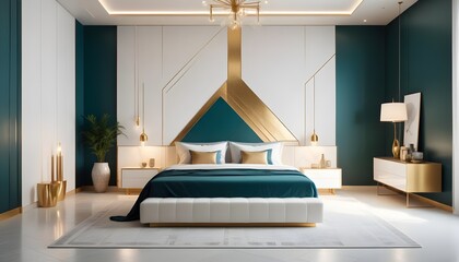 white and gold theme modern interior