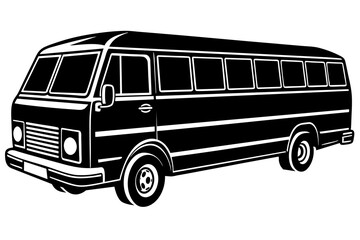 bus transport silhouette vector illustration