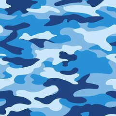 Simple Camouflage seamless pattern in Blue. Military camouflage. illustration formats 4096 x 4096