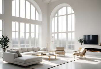 white and gold theme modern interior