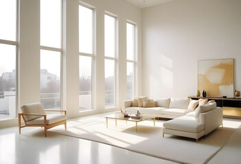 white and gold theme modern interior