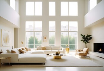 white and gold theme modern interior