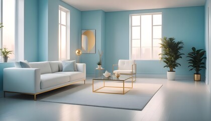 Fototapeta premium white and gold theme modern interior