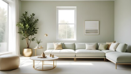 white and gold theme modern interior