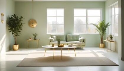 white and gold theme modern interior