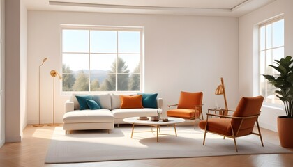 white and gold theme modern interior