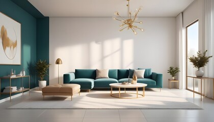 white and gold theme modern interior