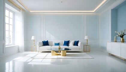 white and gold theme modern interior