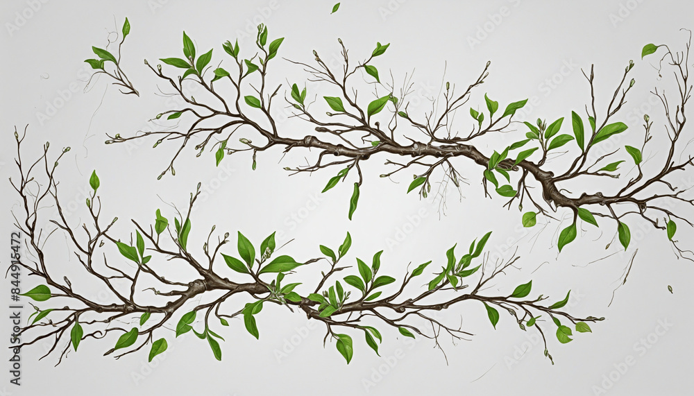 Aufkleber generative ai creates a stunning botanical collection of vector elements, seamlessly clipped and iso