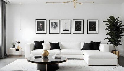 white and gold theme modern interior