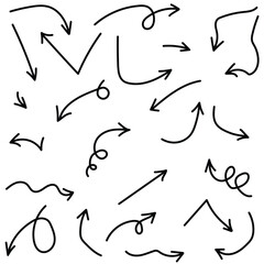 Hand drawn arrow set, Black handmade style