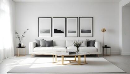 white and gold theme modern interior