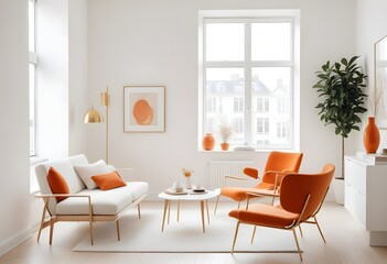 white and gold theme modern interior