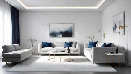 white and gold theme modern interior