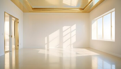 Obraz premium white and gold theme modern interior