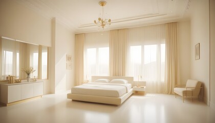 white and gold theme modern interior