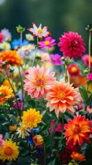 A vibrant summer garden full of colorful flowers