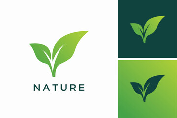 Leaf ecology nature element icon vector logo design inspiration