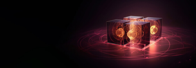 Quantum computer, scientific concept of modern technology. AI generated.