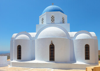 Santorini, Greece, the beautiful Church of the Transfiguration of Christ in Megalochori