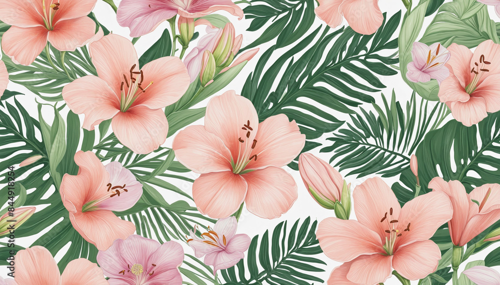 Poster generative ai creates a stunning selection of vector floral elements in a botanical garden layout, i