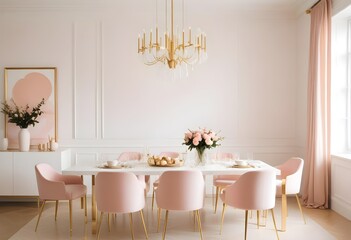 white and gold theme modern interior