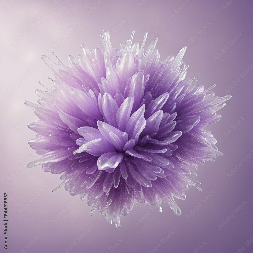 Poster ai-generated abstract floral design with negative space in a white vector frame, featuring a three-d