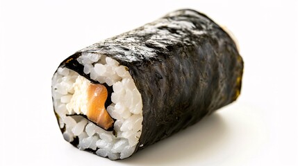 Close-Up of a Single Salmon Sushi Roll