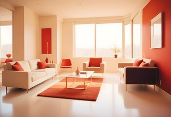 Fototapeta premium white and gold theme modern interior