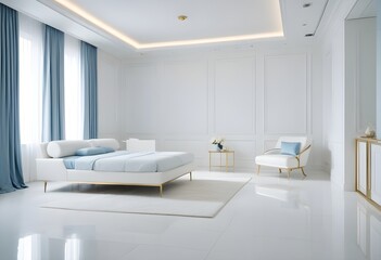 white and gold theme modern interior