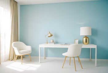 white and gold theme modern interior