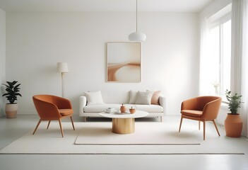 Fototapeta premium white and gold theme modern interior