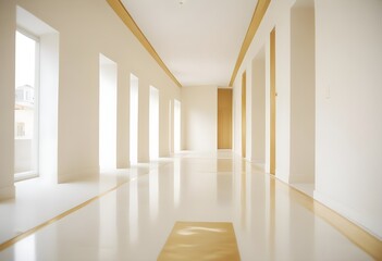 Obraz premium white and gold theme modern interior