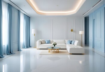 white and gold theme modern interior