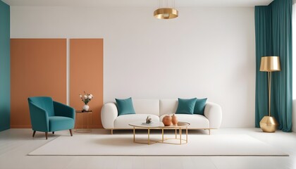 white and gold theme modern interior