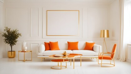 white and gold theme modern interior