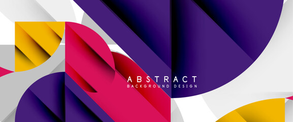 Minimal geometric elements on white. Petals, round triangles, star