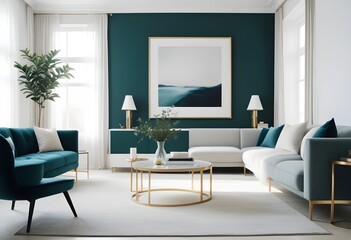 white and gold theme modern interior