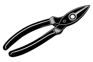 Pliers Plus cut silhouette vector illustration