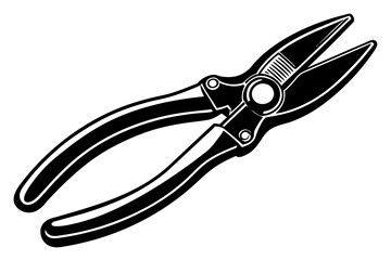 Pliers Plus cut silhouette vector illustration